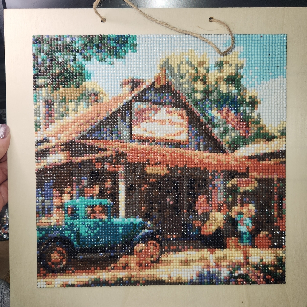Old Store With Truck Colorful Diamond Art Panel